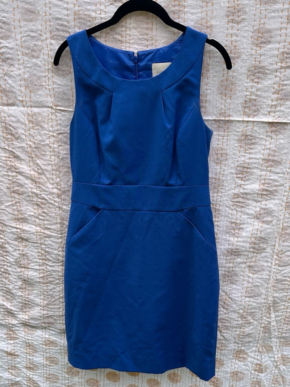 NWT J. Crew royal/COBALT BLUE  wool sheath dress size 8 petite